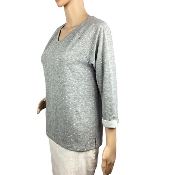 Chico's Dinah Dot Top Size S Gray - Picture 2 of 5